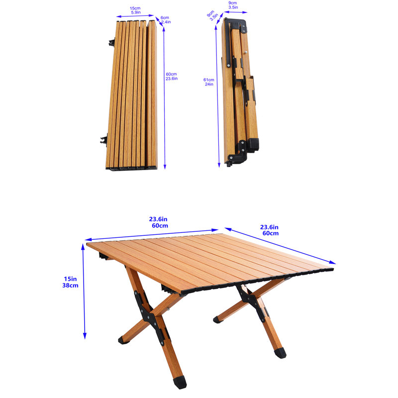 Stribling Square Metal Outdoor Folding Picnic Table