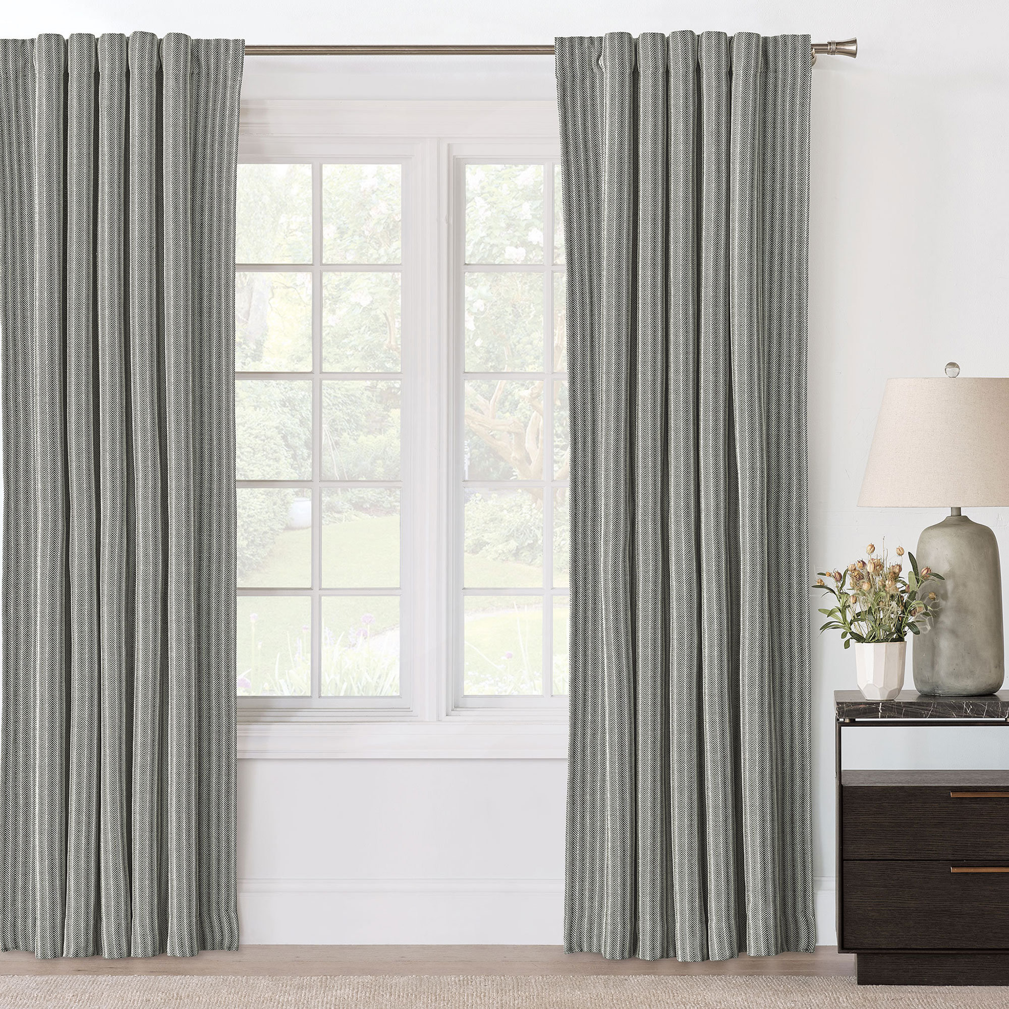 Eastern Accents Taos 100% Polyester Chevron Room Darkening Curtain ...