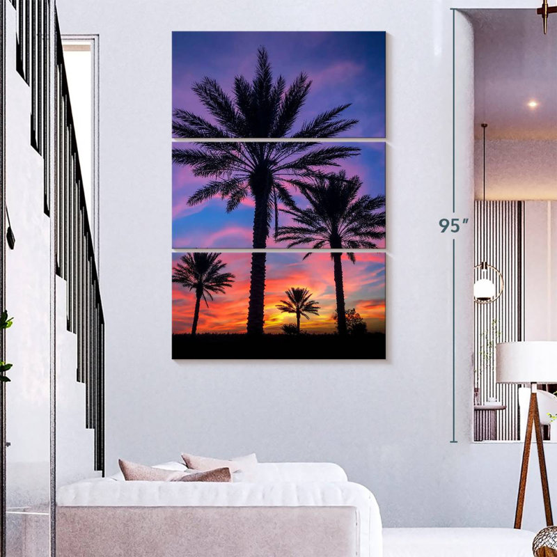 Harnek Dramatic Sunset Palms, 74" H x 48" W