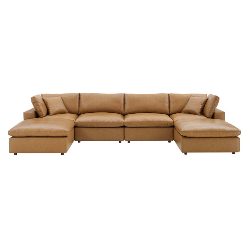 Modway Commix Vegan Leather 6-Piece Sectional Sofa