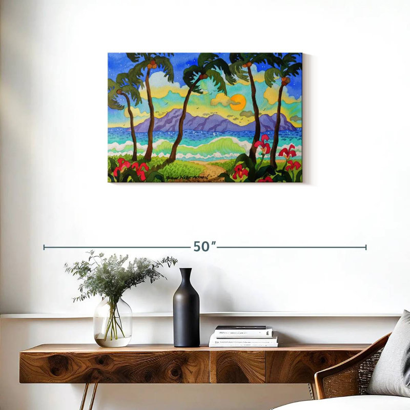 Gillard, palmiers tropicaux, H 20 po x l 30 po