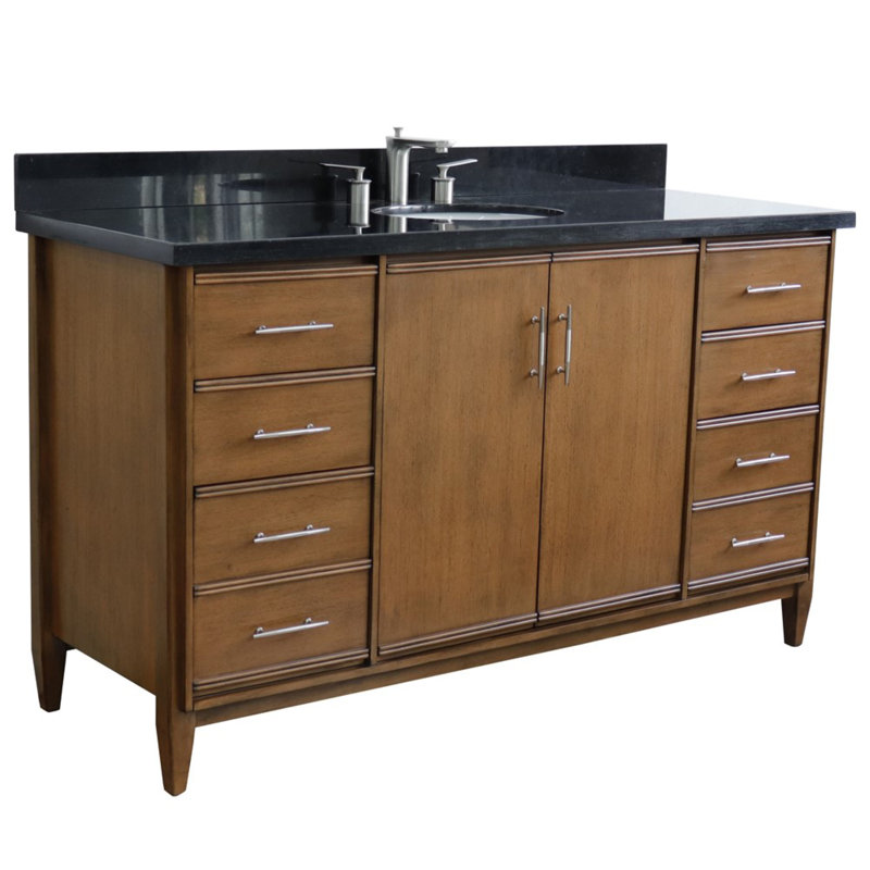 Ensemble de meuble-lavabo simple 61 po Cherina, Noir