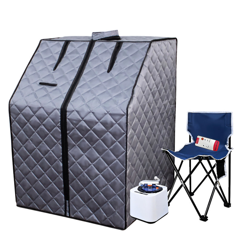 Home Portable Shelter - 1000W Steam Generator, 2L Capacity, Foldable Chair & Remote For Detox Heater, Chair, Control