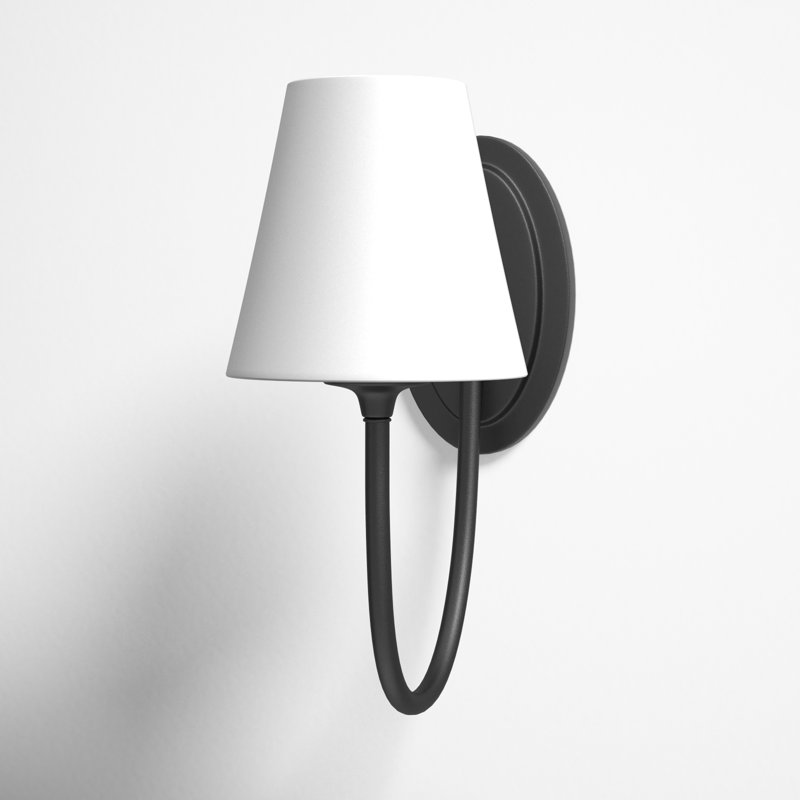 Margarett LED Armed Sconce, Black Forged