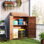 Remise en bois, armoire de rangement extérieure avec portes doubles, brun mixte