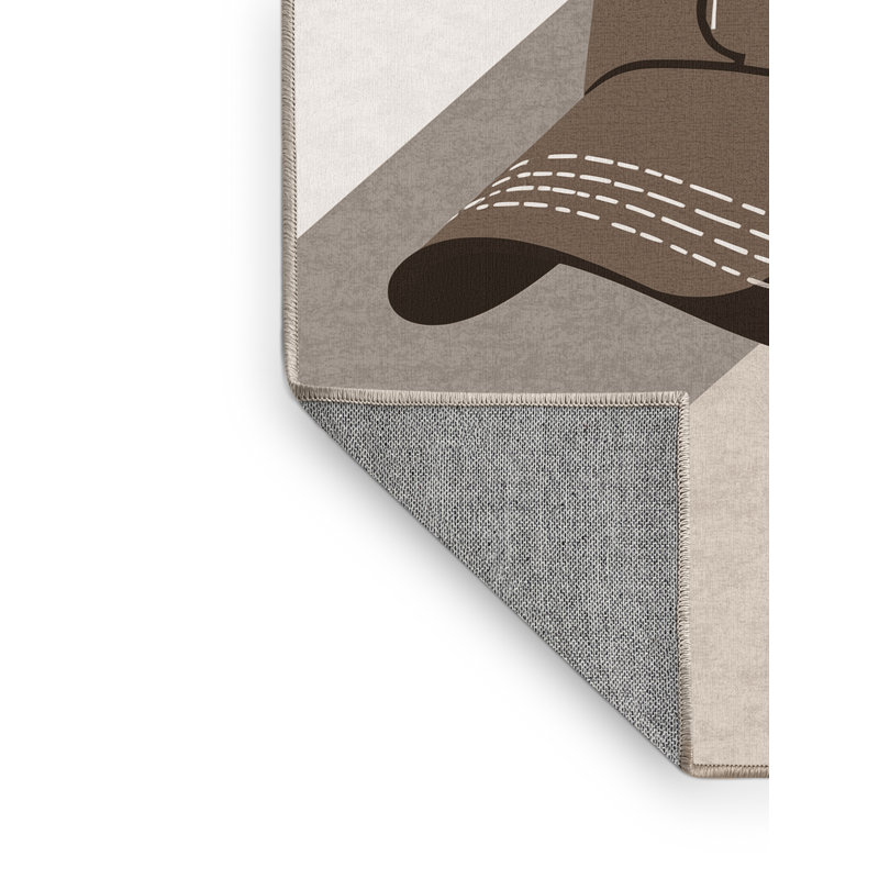 Tapis beige uni lavable à la machine moderne de couleur unie Buckland, 2 x 3