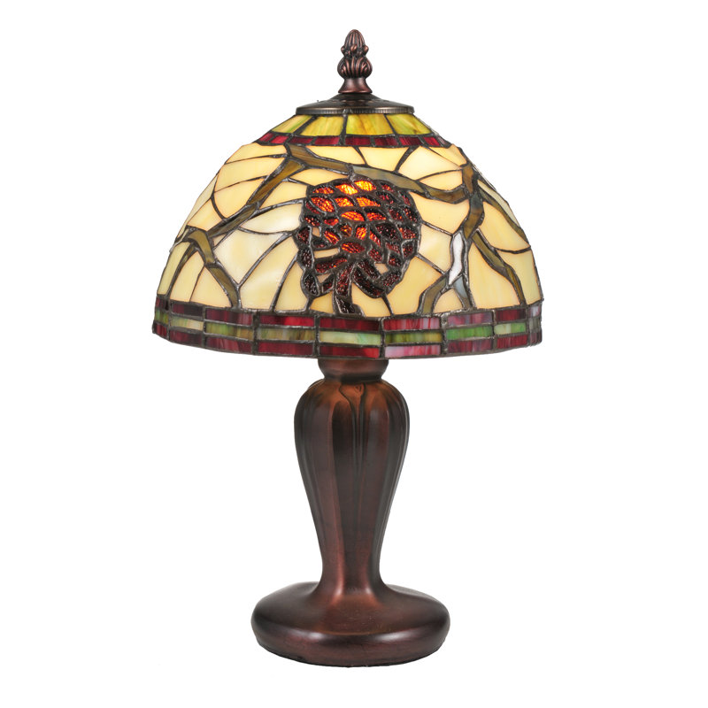 Lodge Tiffany 13" Mahogany Bronze Table Lamp