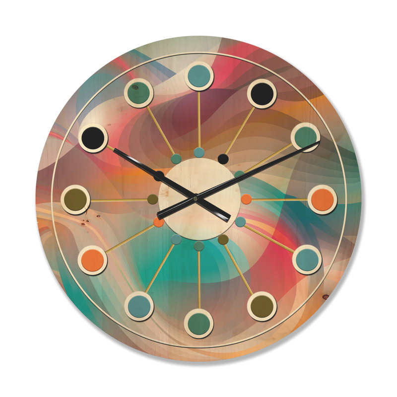 Horloge murale rétro Mid-Century, Moyen
