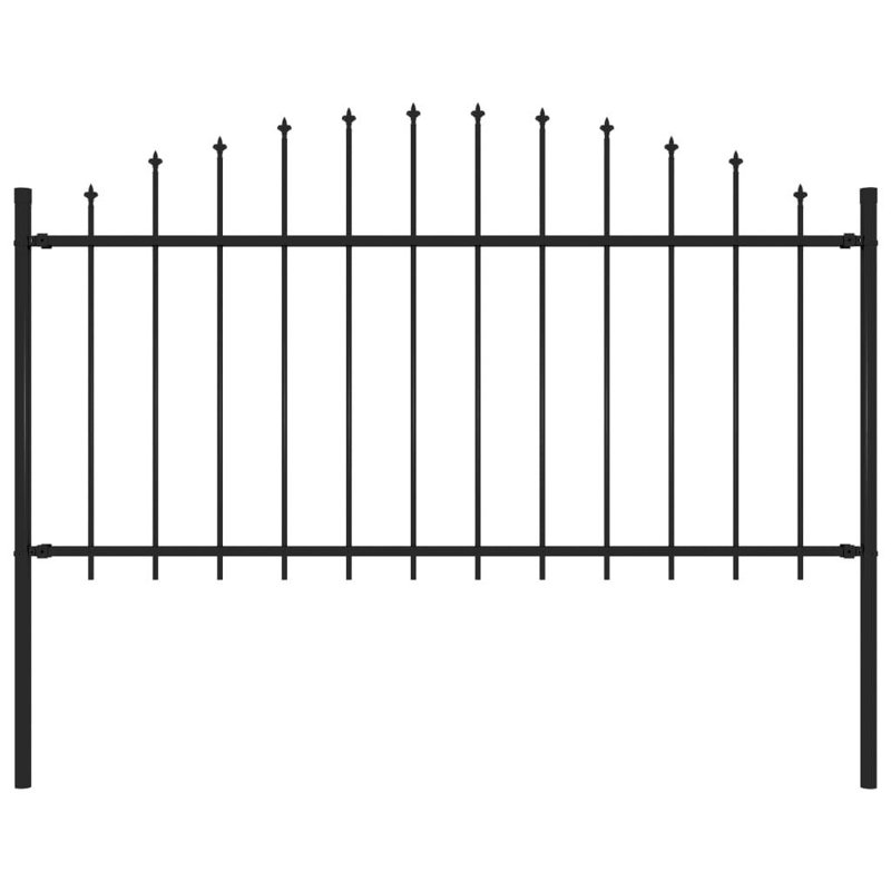 Aairah Garden Fence Spear Outdoor Panel Barrier Border Privacy Multi Sizes, 2 Posts, 150 cm H x 170 cm W, Black