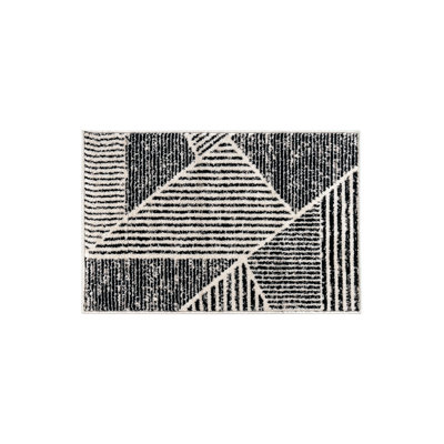 Tapis contemporain délavé à motif géométrique