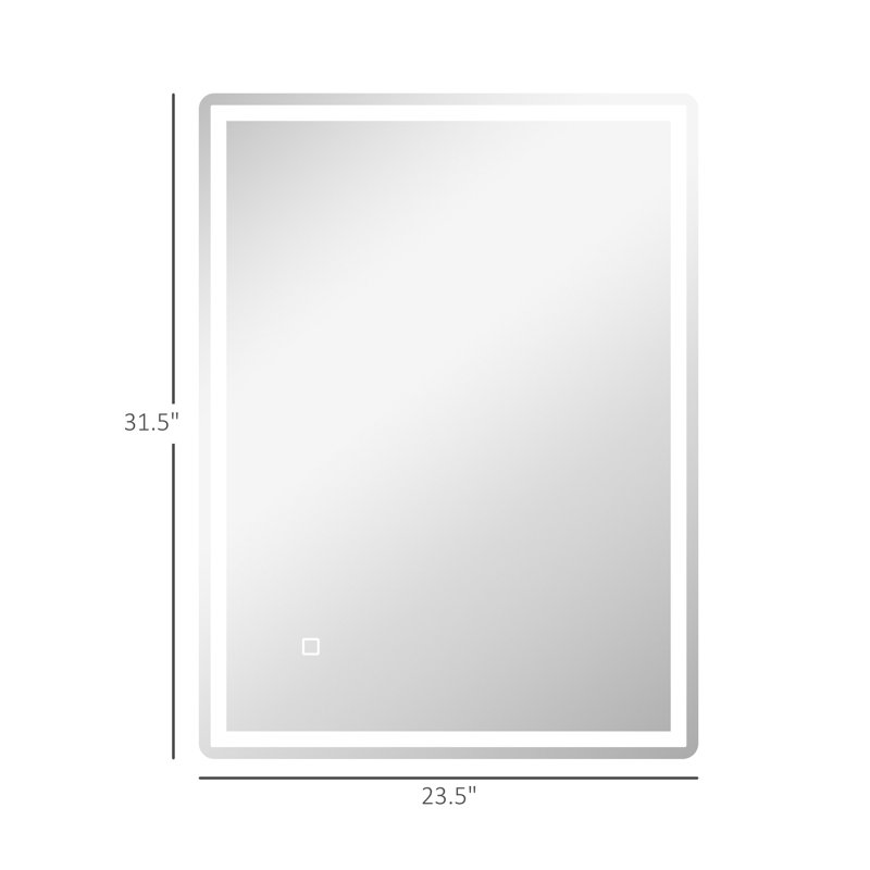 Miroir de salle de bain 32 "x 24" à intensité variable avec lumières, 3 couleurs et désembuage