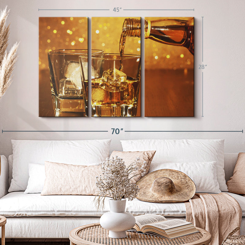 «Versing Whiskey» sur toile, H 28 po x l 45 po x P 1,25 po