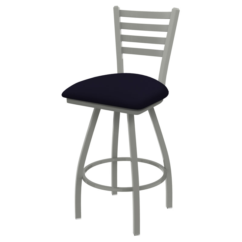 Tabouret de bar pivotant de 36" Evers, Nickel anodisé, Vinyl-Canter Twilight, Extra Tall (36” Seat Height)