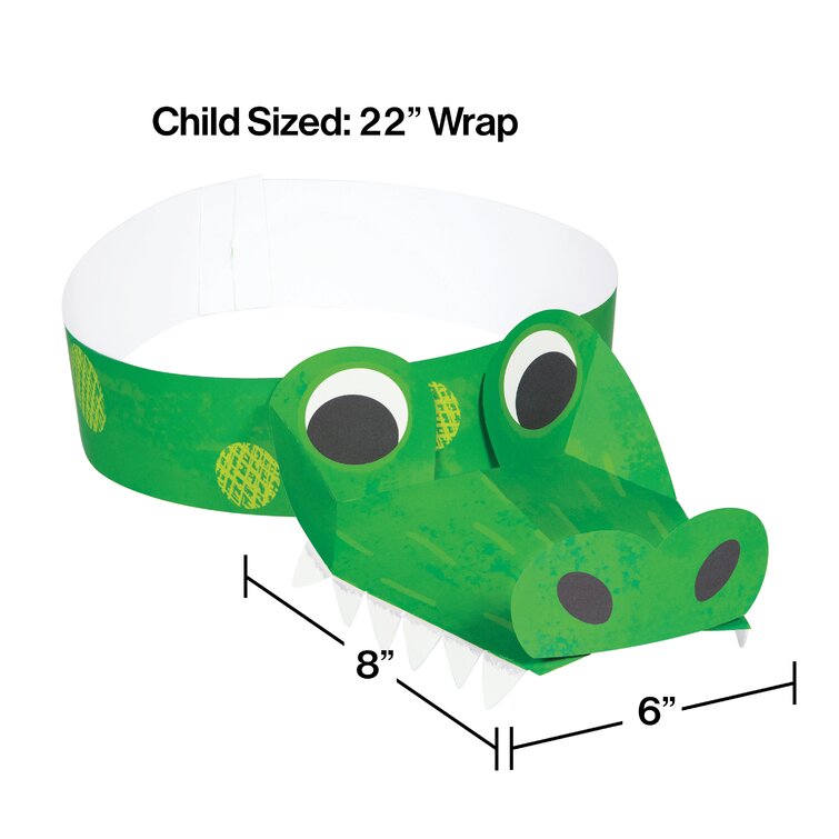 Creative Converting Alligator Birthday Party Paper Headbands 24 Count ...