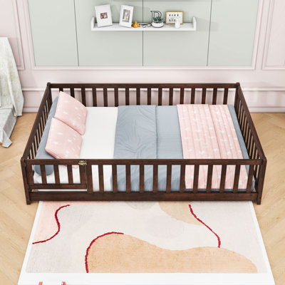 Floor Bed With Safety Guardrails