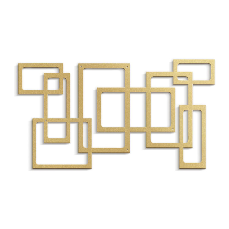 Wall Decor Metal, 18" H x 36" W x 0.05" D, Gold