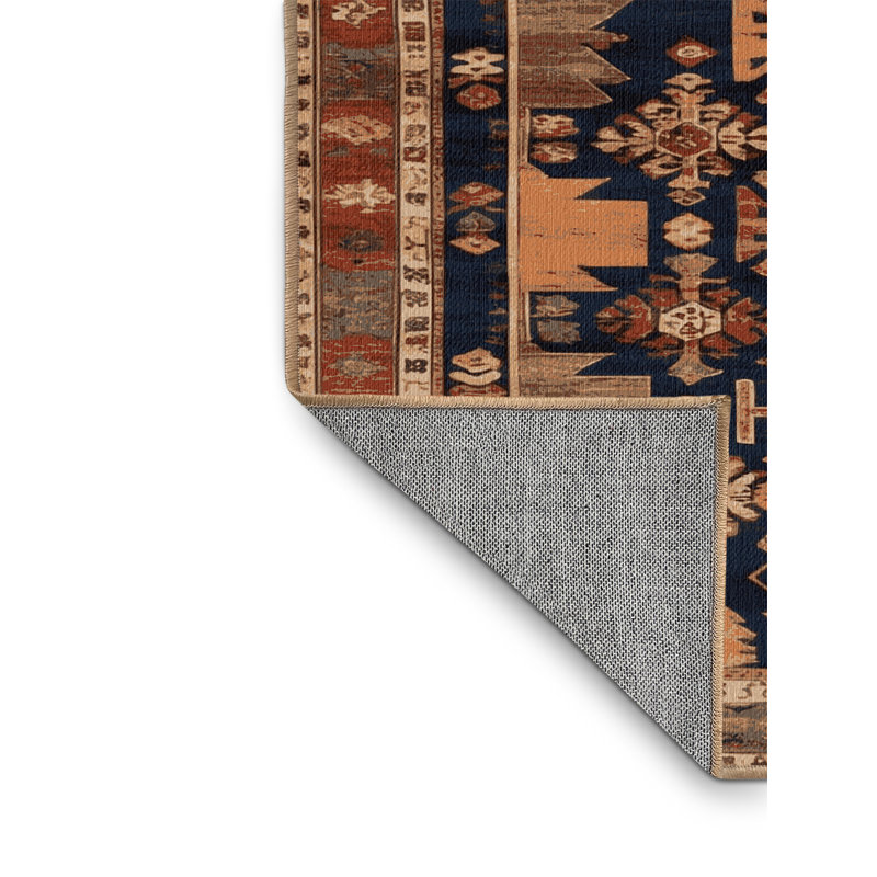 Machine Washable Turkish Brown Area Rug, Square 6'