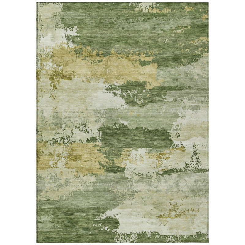 Machine Washable Indoor/Outdoor Kerwin ACN2372 Abstract Rug, Rectangle 9' x 12'