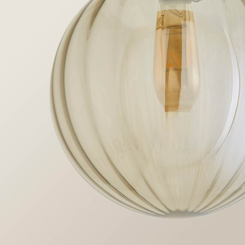 Chessy 25cm H Glass Globe Lamp Shade ( Clip On ) in Yellow