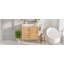 Meuble-lavabo antique de 30 po avec lavabo en céramique, meuble-lavabo moderne Mid-Century avec 2 portes à fermeture en douceur et grand espace de rangement, ensemble de meuble-lavabo simple autoportant rétro