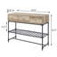 Table de style industriel en chêne et noir sableux avec tiroir de rangement Structure robuste en noir, pieds en métal Options pratiques