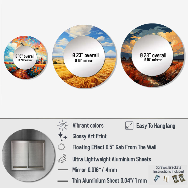 Nerau Metal Round Mirror
