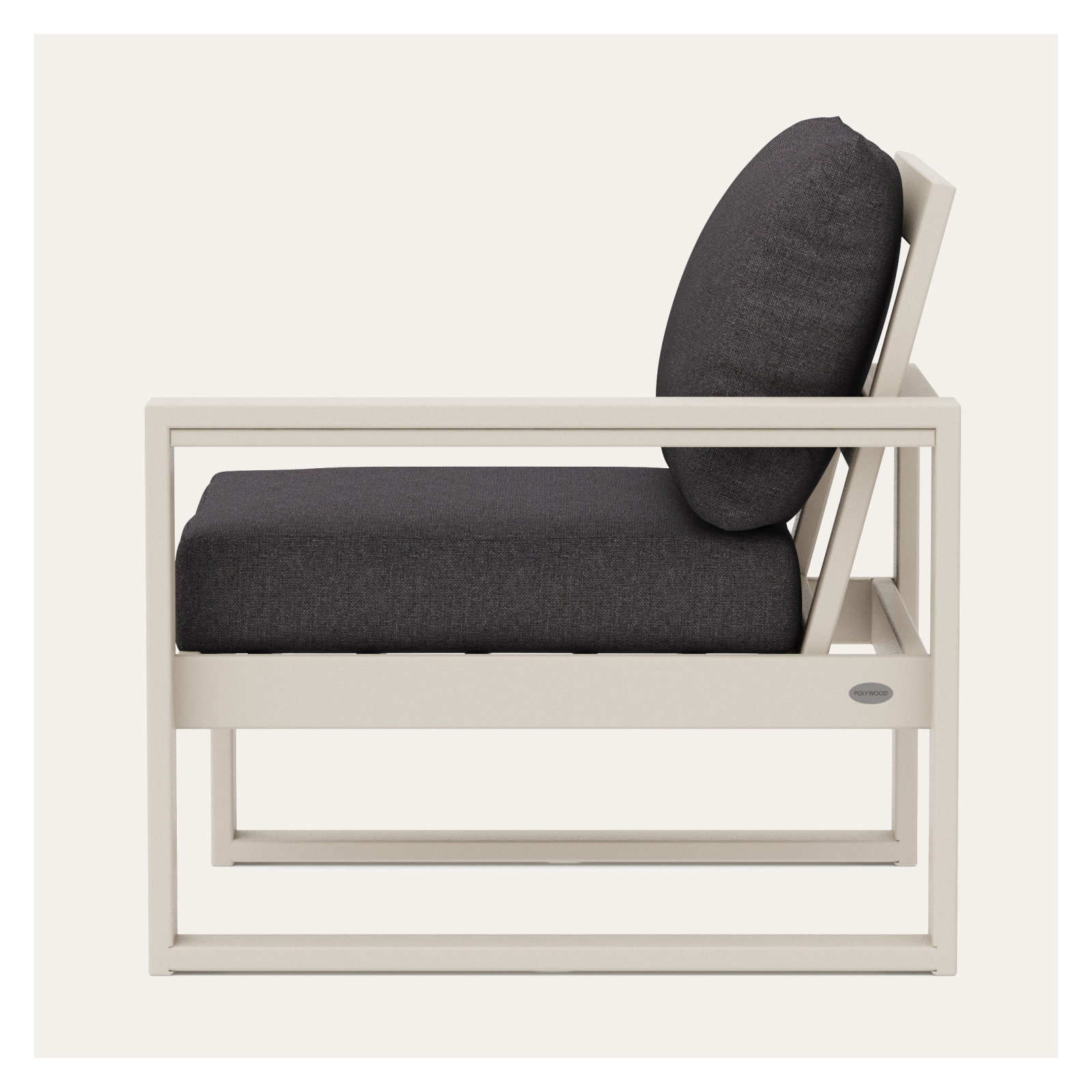 POLYWOOD Outdoor Lounge Chair, Ash Charcoal Revolution®, Sand