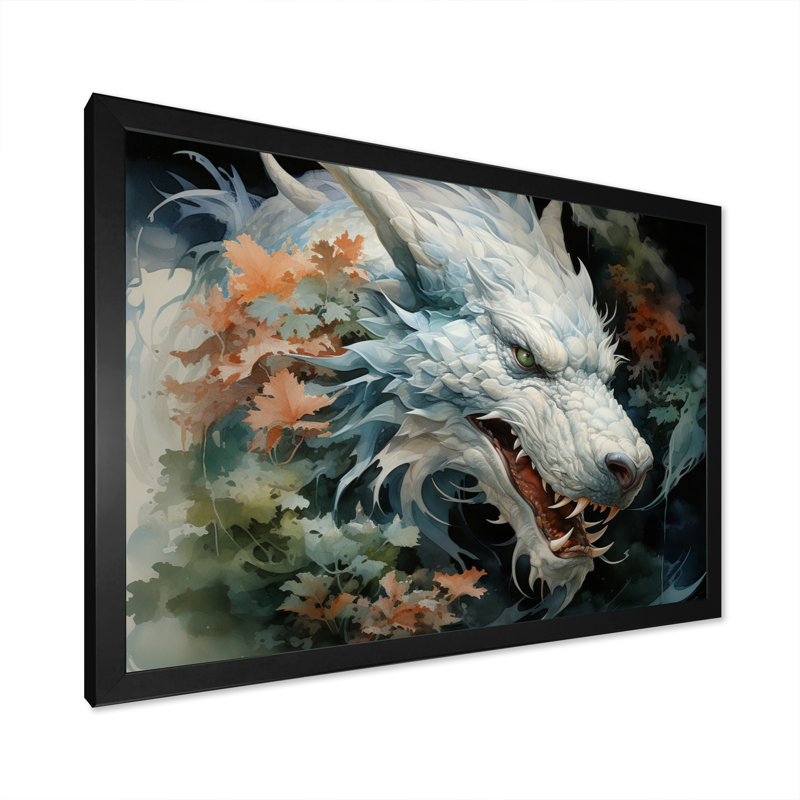 «Snediker China Art Jade Dragon II», reproduction, Cadre photo noir, H 34 po x l 44 po x P 1,5 po