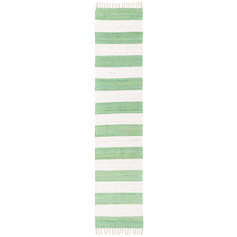 Calin Cotton Striped Indoor Rug, Runner 2'7" x 12'