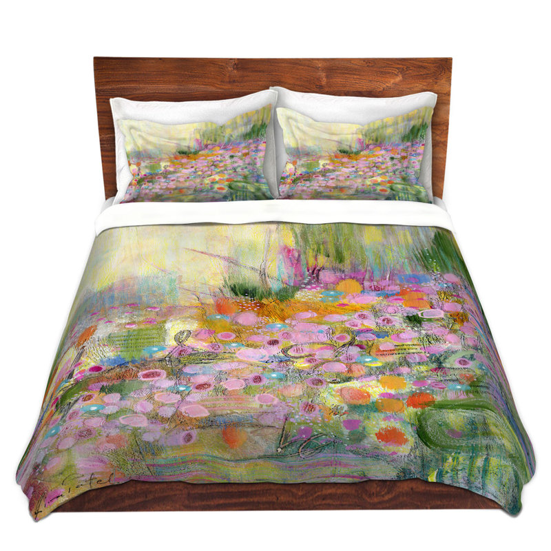 Ensemble de housse de couette pour lit simple DiaNoche en microfibre par Rina Patel Art - Coquelicots