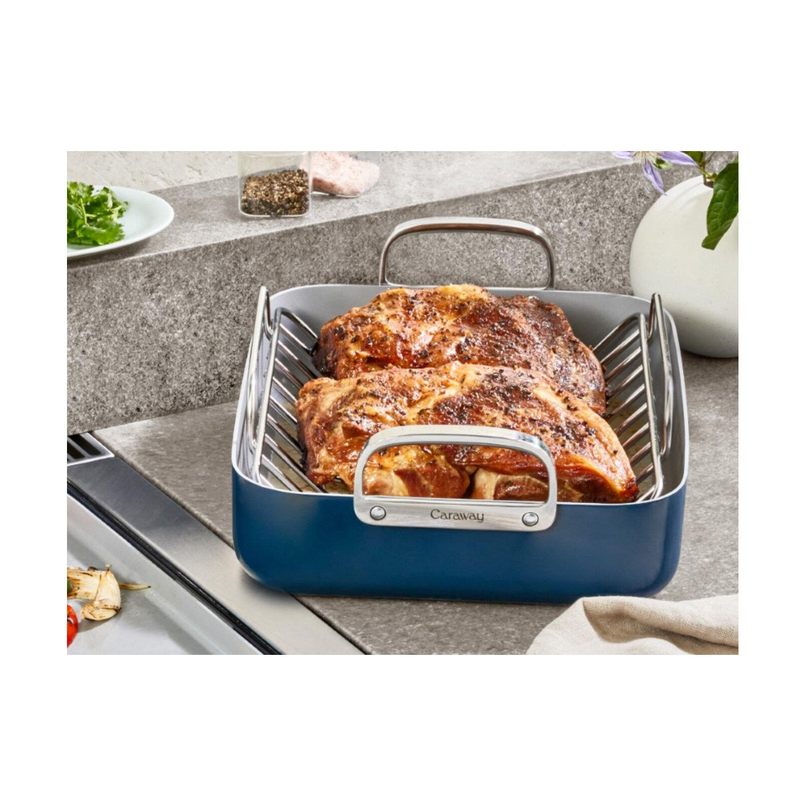 Caraway Roasting Pan W/ Rack, Navy