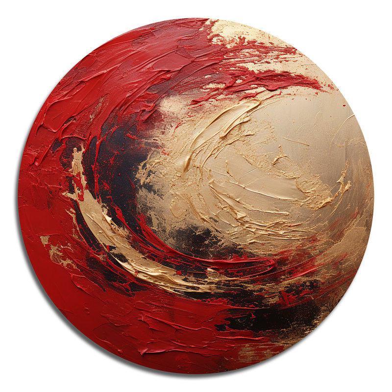 Cullompton - Art abstrait rond en métal, H 29 po x l 29 po