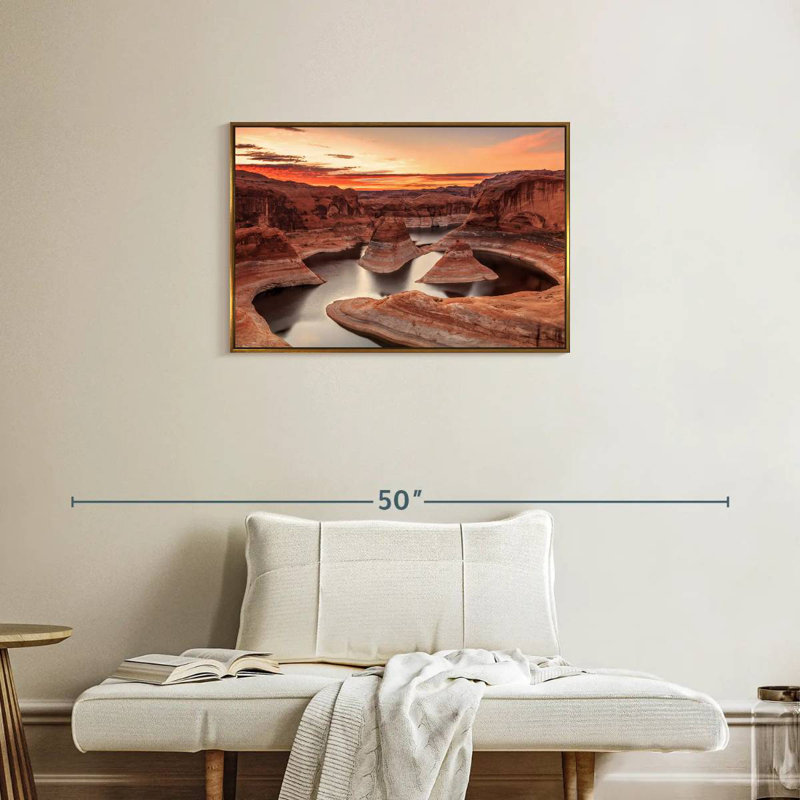 Lac Powell, Cadre flottant doré, 31 po x 21 po