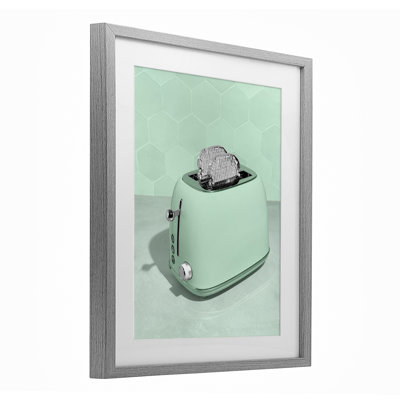 Toile disco sur fond vert, reproduction sous verre, design par Lish Creative