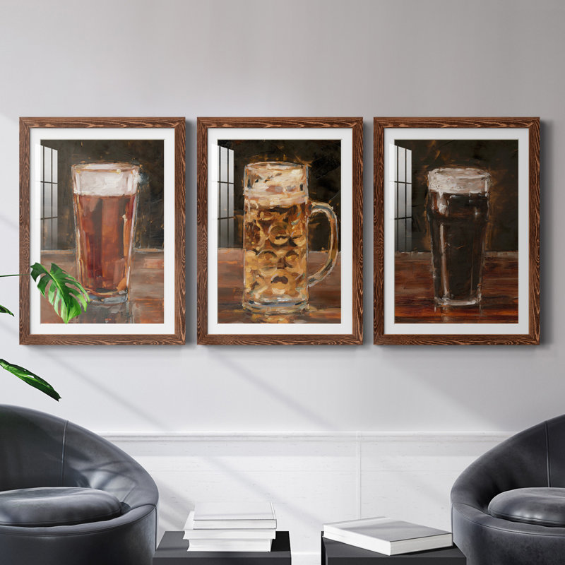 " Another Round I " 3 - Pieces Painting Print, Maple, 43.5" H x 31.5" W x 1" D