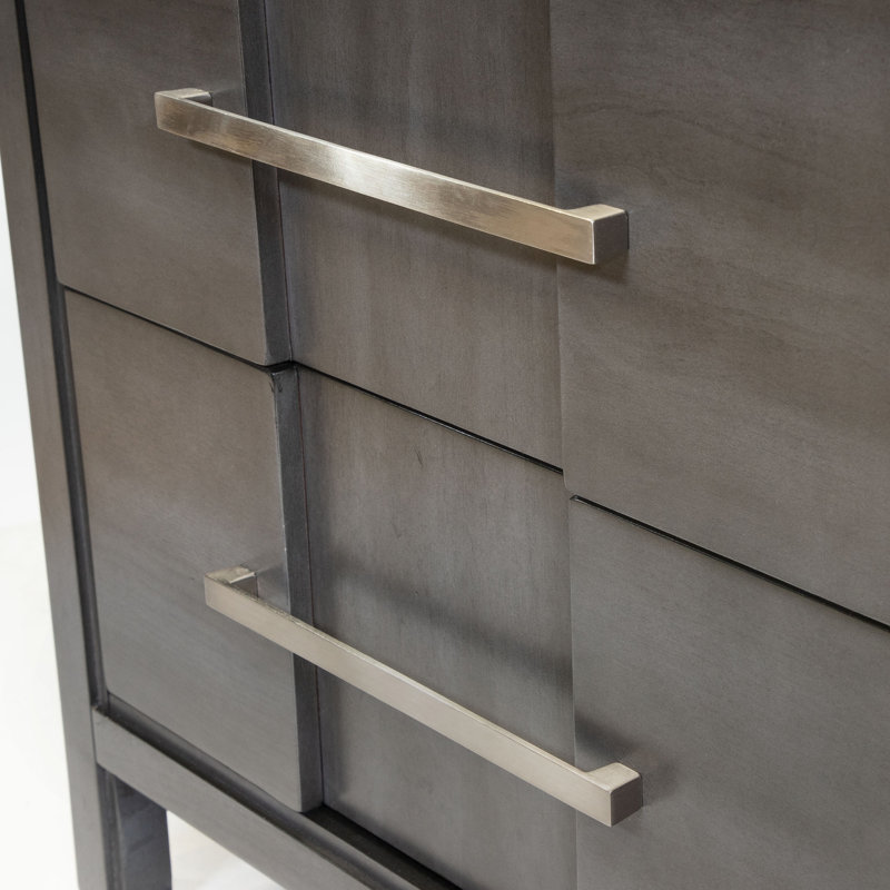 Table de chevet 2 tiroirs Cayer, Gris