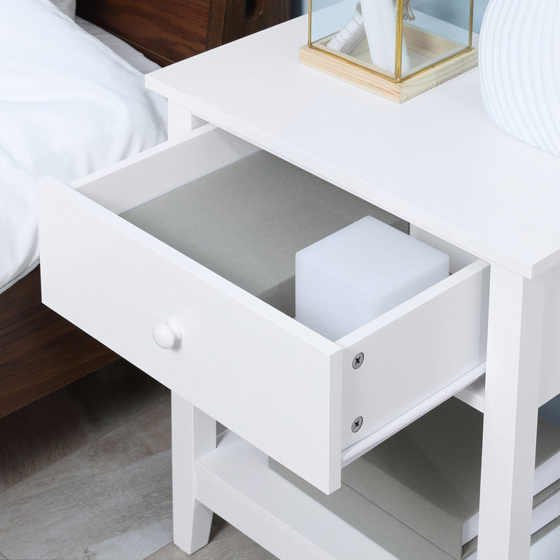Table de bout HOMcom, Blanc