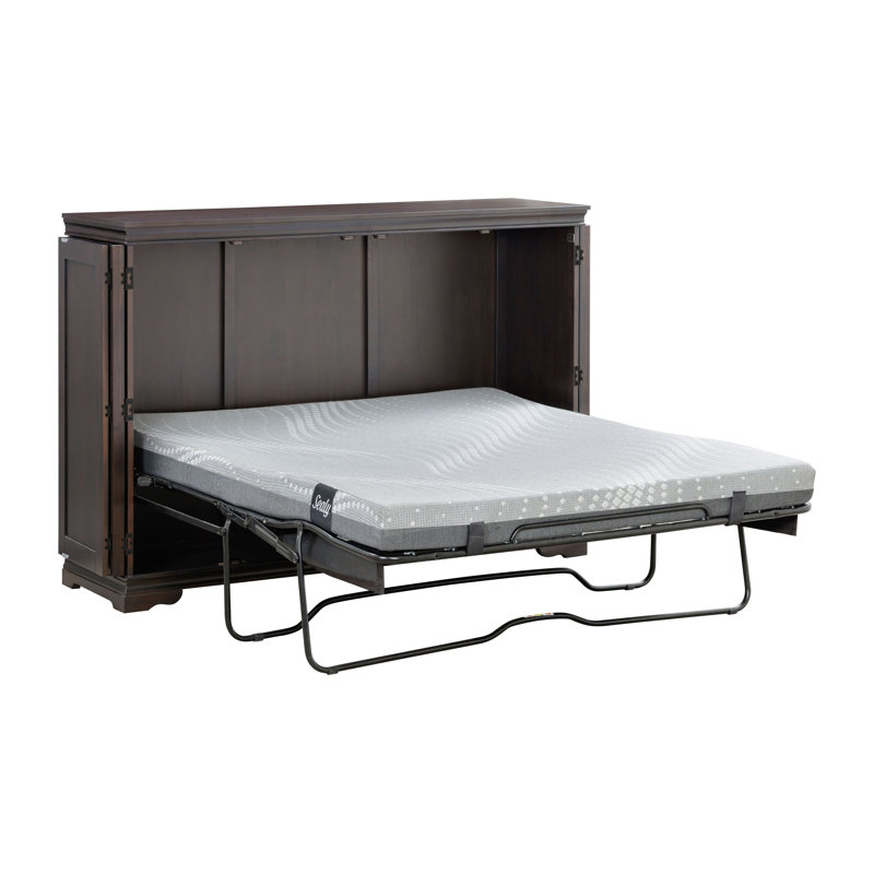 Caliann Solid Wood Murphy Bed, Espresso, Queen
