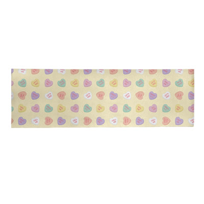Tapis jaune/rouge/mauve zone fait main