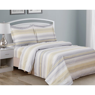 Ensemble de housse de couette en percale de coton or français French