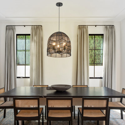 15.35" Rattan Ceiling Light Hand-Woven