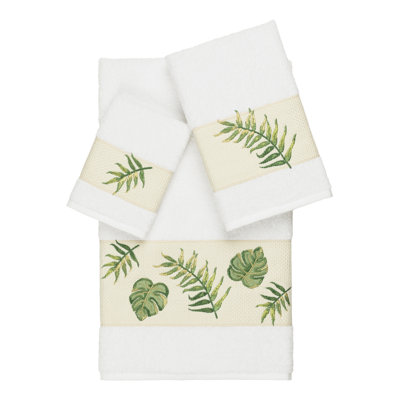 Zoe 100% Turkish Cotton Embellished 3 Piece Towel Set