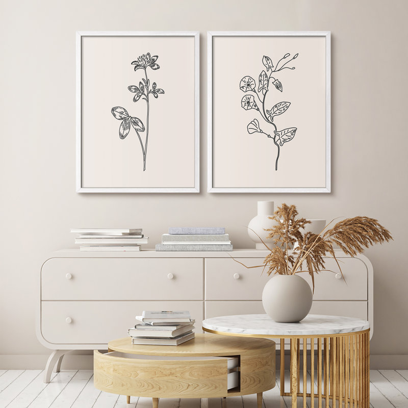 «Morning Glory Flowers», art moderne minimaliste, impressions encadrées, affiches, petit art mural de salle de bain, Blanc