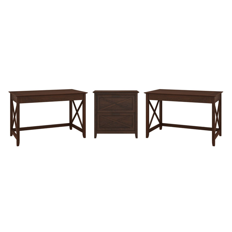 Huckins 3 Piece Writing Desk Office Set, Bing Cherry