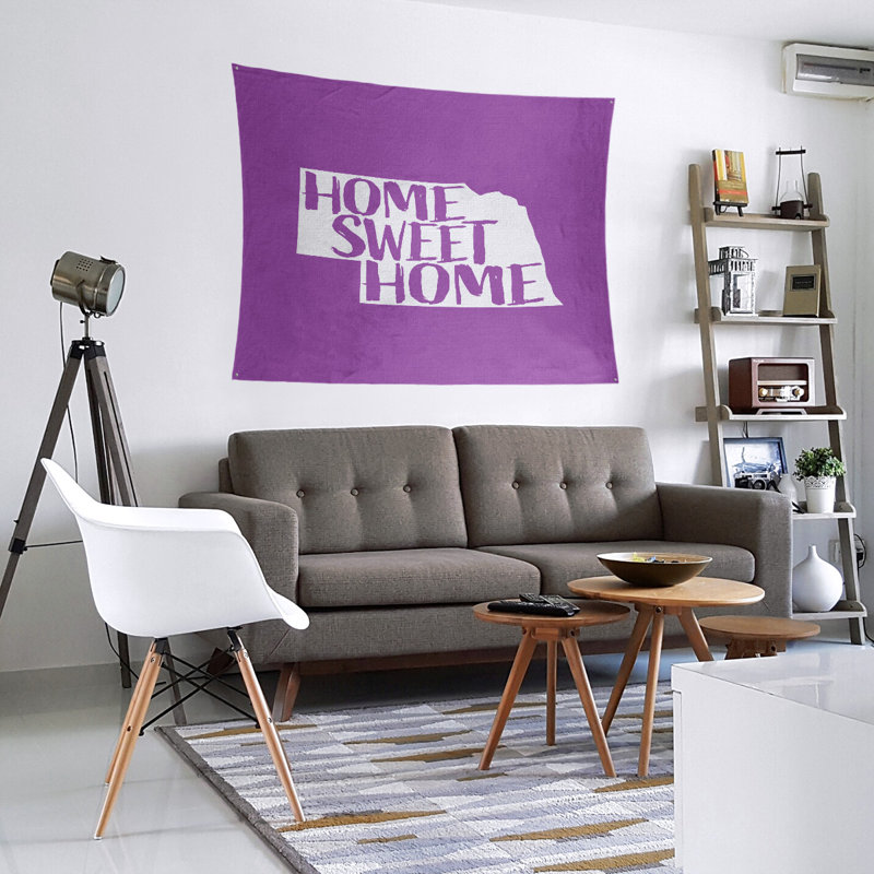 Tapisserie Home Sweet Nebraska, H 27,5 po x l 37,5 po, Violet