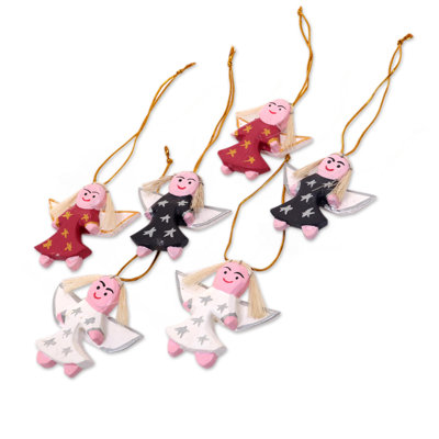 2'' Handmade Wood Fashion Hanging Figurine Ornament