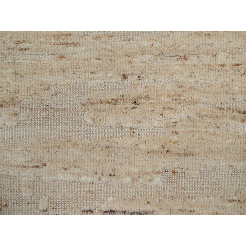 2 pi 2 po x 3 pi 4 po blanc dentelle, noué à la main, texturé avec motif haut et bas, design moderne, laine et jute, tapis, échantillon, tapis oriental
