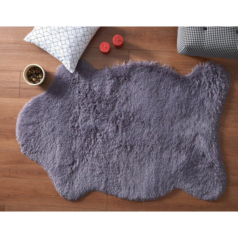 Tapis gris en acrylique tissé à plat de couleur unie Novelty Kellar, Nouveauté 2 pi 4 po x 9 pi 10 po