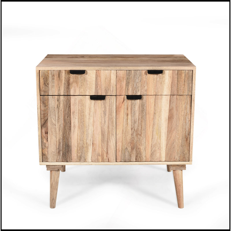 Stylish - Style 2 -Drawer 2 -Door Cabinet , Mango Wood In Natural Finish