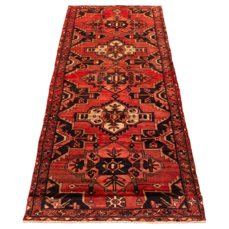 Tapis rouge unique fait à la main 3 pi 3 po x 10 pi 0 po Andelz